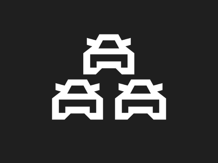 Black background image with white outlines of front view of three cars